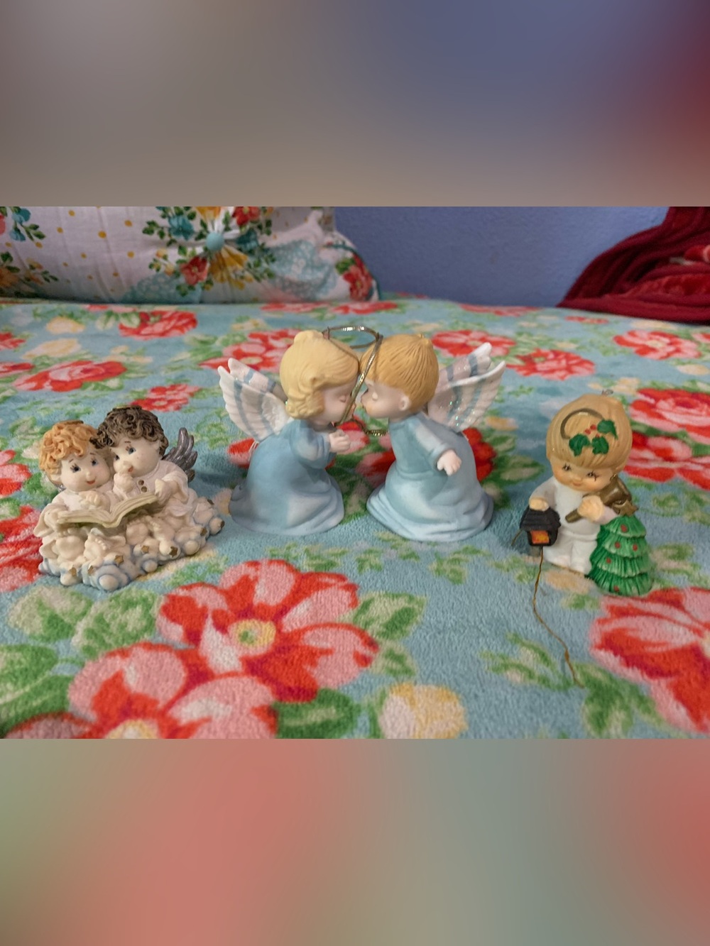 Vintage Lot Of 4 Porcelain Angel Figures Giftco & Heavenly Angels